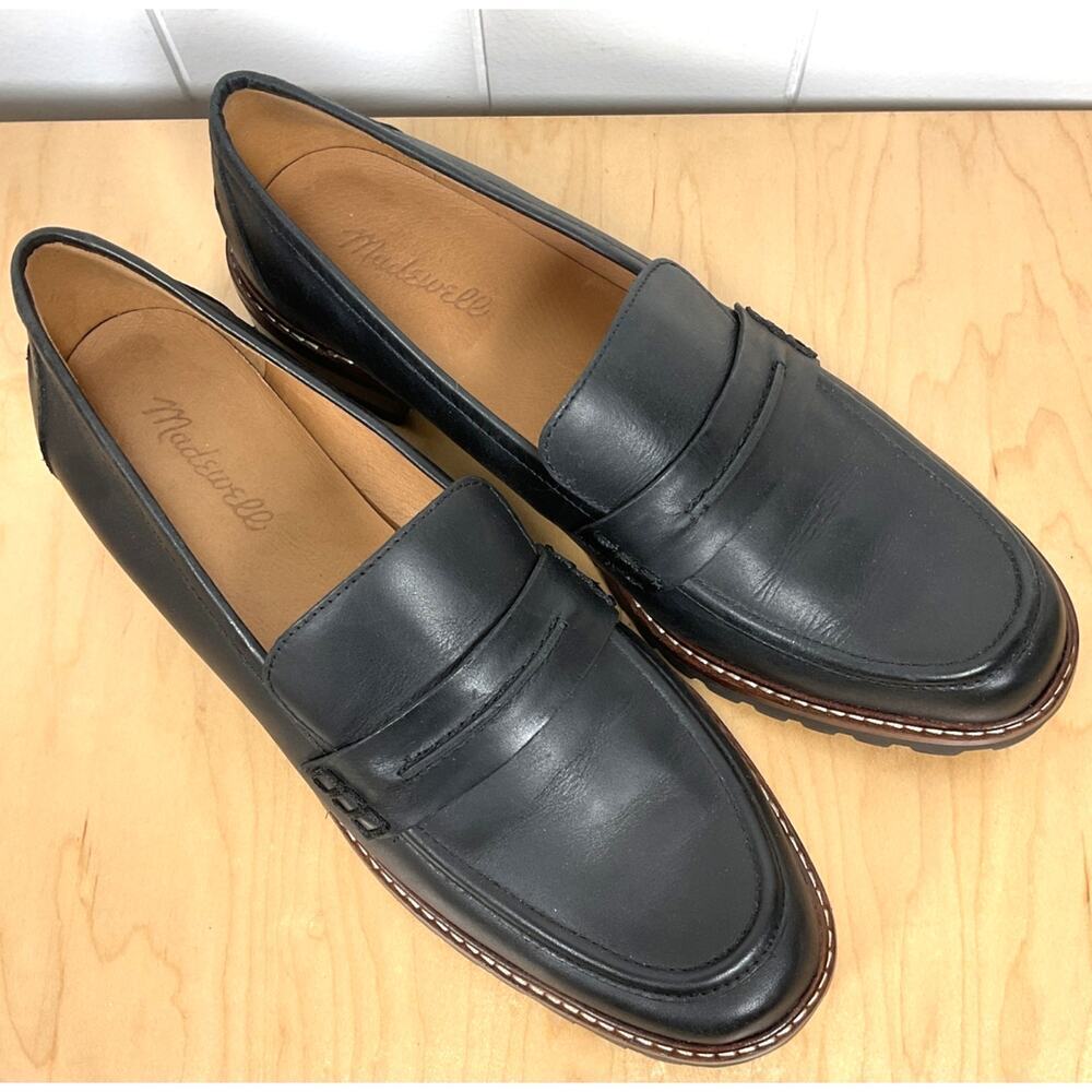 Madewell The Corinne Lugsole Loafer Womens Black Preppy Acedamia Size 10 - Picture 4 of 8